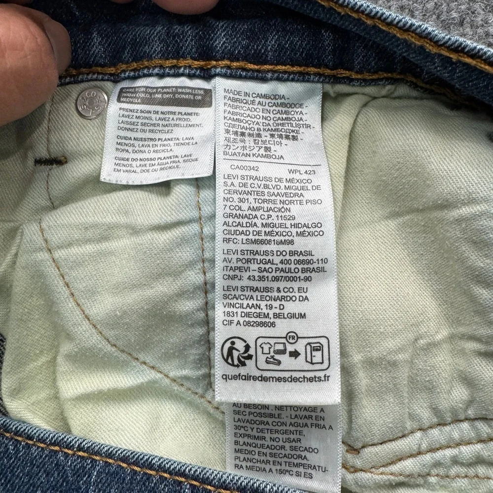 Levi's 505 Regular Fit‎ Jeans Mens 34x30 Blue Medium Wash Denim Workwear